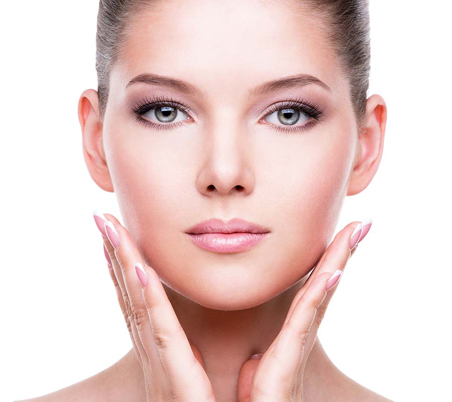 Beautiful healthy face of the young pretty woman.